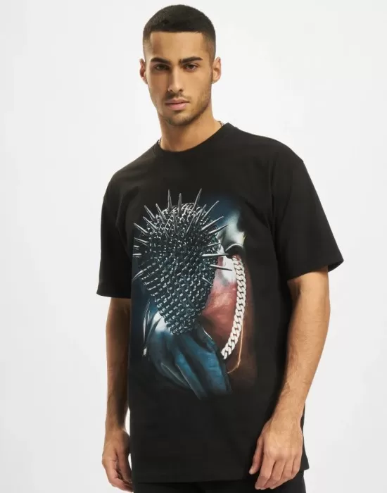 Мъжка тениска в черен цвят Mister Tee Thorned Mask, Тениски - Hoodstyle.bg