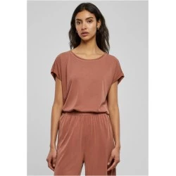 Дамски тениска с паднали ръкави в цвят праскова Urban Classics Ladies Shoulder Tee