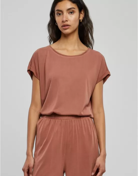 Дамски тениска с паднали ръкави в цвят праскова Urban Classics Ladies Shoulder Tee, Тениски - Hoodstyle.bg