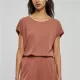 Дамски тениска с паднали ръкави в цвят праскова Urban Classics Ladies Shoulder Tee, Тениски - Hoodstyle.bg