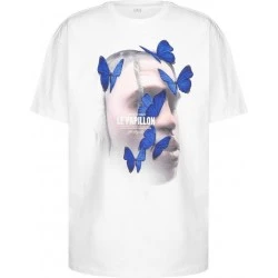 Мъжка тениска в бял цвят Mister Tee Le Papillon