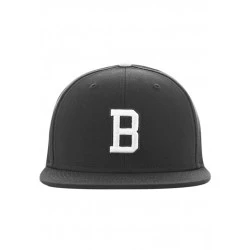 Шапка с козирка в сив и черен цвят Letter Snapback B