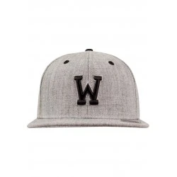 Шапка с козирка в сив и черен цвят Letter Snapback W