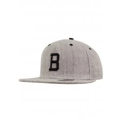 Шапка с козирка в сив и черен цвят Letter Snapback B