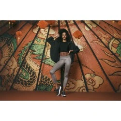 Дамски клин в сив цвят Urban Classics Ladies Imitation Leather Leggings 