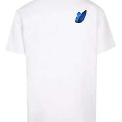 Мъжка тениска в бял цвят Mister Tee Le Papillon