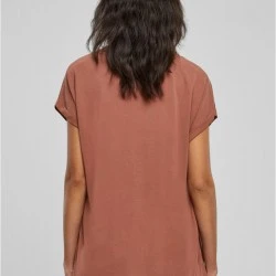 Дамски тениска с паднали ръкави в цвят праскова Urban Classics Ladies Shoulder Tee