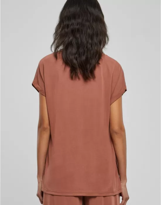 Дамски тениска с паднали ръкави в цвят праскова Urban Classics Ladies Shoulder Tee, Тениски - Hoodstyle.bg