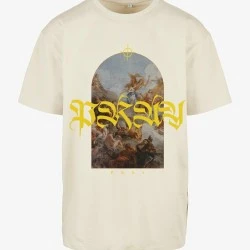 Мъжка тениска в цвят екрю Mister Tee Pray Painting