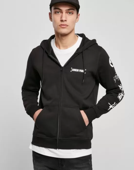 Мъжки суичър в черен цвят Merchcode Linkin Park Anniversary, Суичъри с цип - Hoodstyle.bg