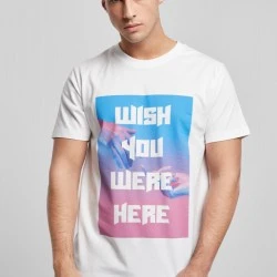 Мъжка тениска в бял цвят Mister Tee Wish you were here Tee white 