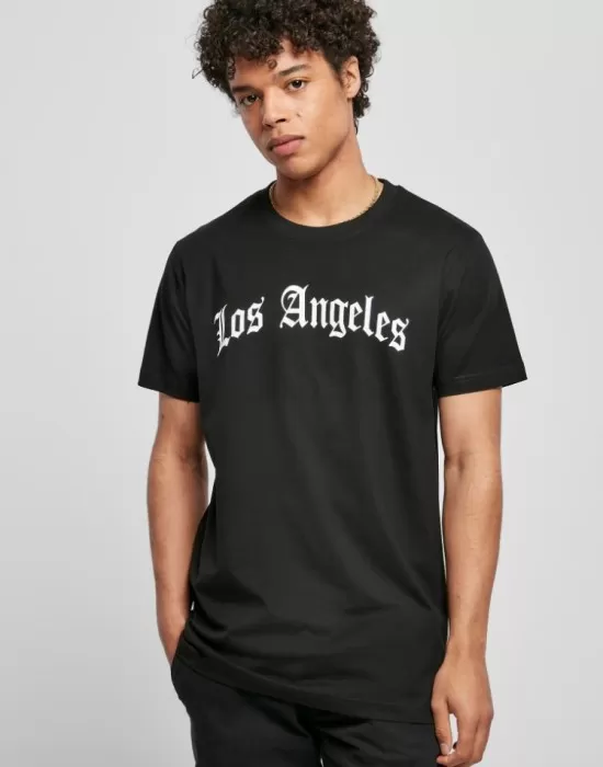 Мъжка тениска в черен цвят Mister Tee Los Angeles Wording Tee black, Тениски - Hoodstyle.bg