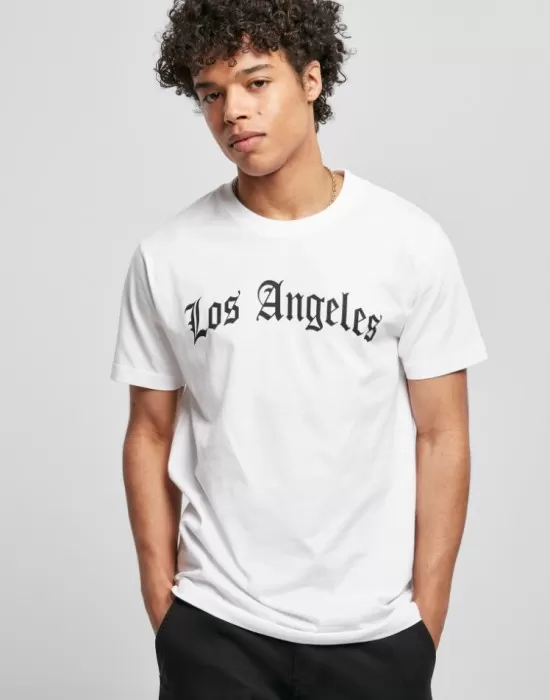 Мъжка тениска в бял цвят Mister Tee Los Angeles Wording Tee white, Тениски - Hoodstyle.bg