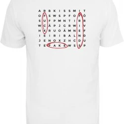 Мъжка тениска в бял цвят Mister Tee Crossword 