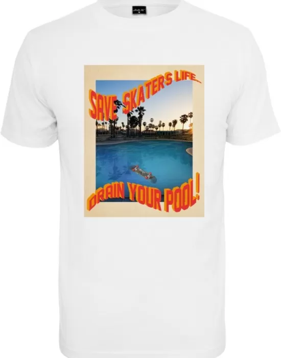 Мъжка тениска в бял цвят Mister TeeSave Skaters Life, Тениски - Hoodstyle.bg