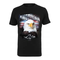 Мъжка тениска в черен цвят Mister Tee American Life Eagle