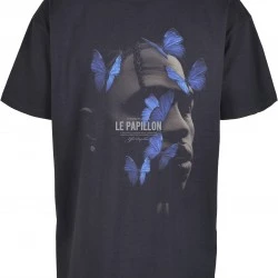 Мъжка тениска в тъмносиньо Mister Tee Le Papillon 