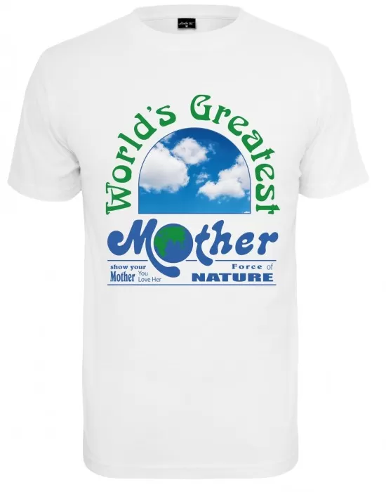 Мъжка тениска в бял цвят Mister Tee Mother Nature Day., Тениски - Hoodstyle.bg