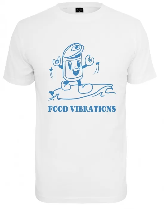 Мъжка тениска в бял цвят Mister Tee Food Vibrations., Тениски - Hoodstyle.bg