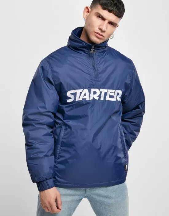 Мъжко яке STARTER Logo Half Zip в син цвят, Зимни якета - Hoodstyle.bg