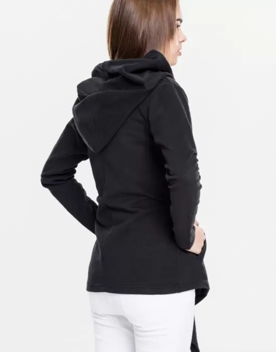 Дамска жилетка с качулка в черен цвят Urban Classics  Ladies Hooded Sweat Cardigan black, Жилетки - Hoodstyle.bg
