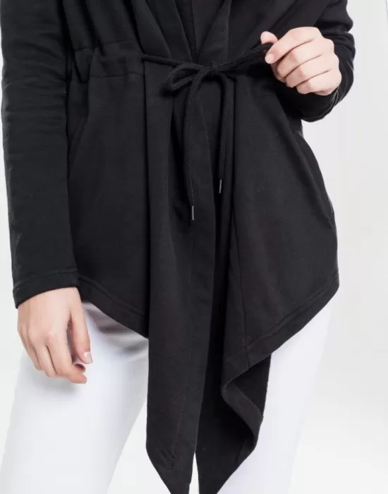 Дамска жилетка с качулка в черен цвят Urban Classics  Ladies Hooded Sweat Cardigan black, Жилетки - Hoodstyle.bg