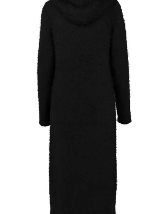 Дамска жилетка в черен цвят Urban Classics Ladies Hooded Feather Cardigan black, Жилетки - Hoodstyle.bg