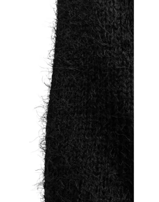 Дамска жилетка в черен цвят Urban Classics Ladies Hooded Feather Cardigan black, Жилетки - Hoodstyle.bg