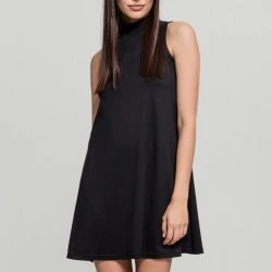 Дамска мини рокля в черен цвят Urban Classics Ladies A-Line Turtleneck Dress black 
