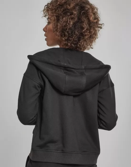Дамски черен суичър с цип Urban Classics, Суичъри - Hoodstyle.bg