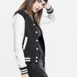 Дамско колежанско яке в черно и бяло от Urban Classics Ladies 