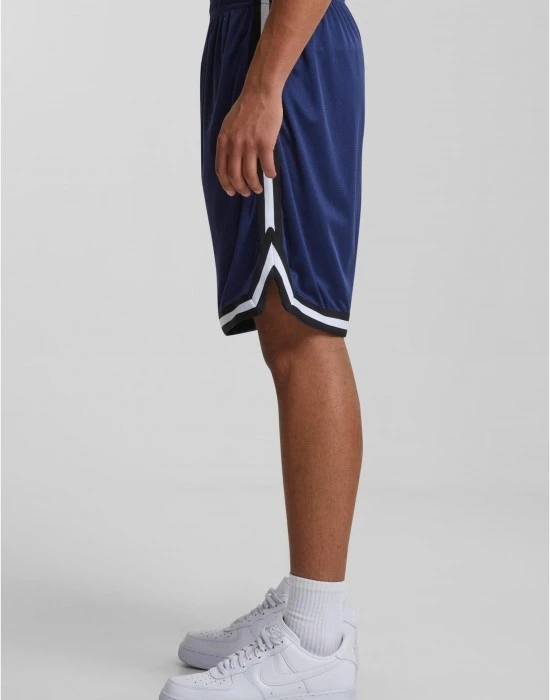 Мъжки къси панталони в тъмносин цвят Urban Classics Stripes