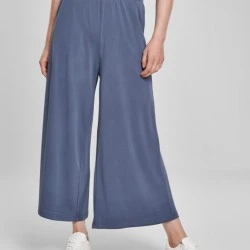 Дамски панталон в сив цвят Urban Classics Ladies Modal Culotte vintageblue 