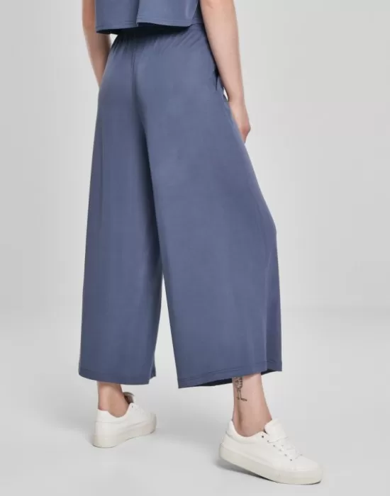 Дамски панталон в сив цвят Urban Classics Ladies Modal Culotte vintageblue, Панталони - Hoodstyle.bg