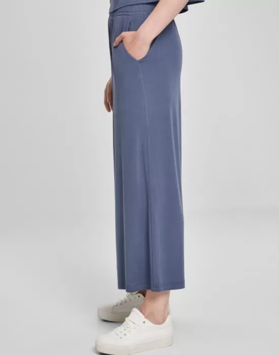 Дамски панталон в сив цвят Urban Classics Ladies Modal Culotte vintageblue, Панталони - Hoodstyle.bg