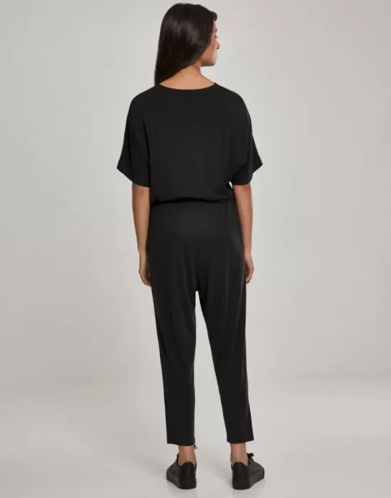 Дамски гащеризон в черен цвят Urban Classics Ladies Modal Jumpsuit black, Панталони - Hoodstyle.bg