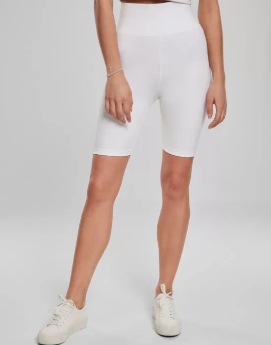 Дамски къс клин с висока талия в бял цвят Urban Classics Ladies High Waist Cycle Shorts, Клинове - Hoodstyle.bg