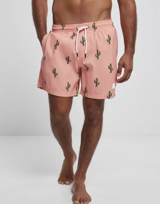 Мъжки плувни шорти Urban Classics Pattern cactus aop, Къси панталони - Hoodstyle.bg