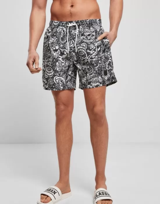 Мъжки плувни шорти Urban Classics Pattern?Swim Shorts tattoo aop, Къси панталони - Hoodstyle.bg