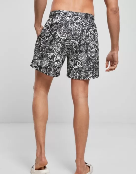 Мъжки плувни шорти Urban Classics Pattern?Swim Shorts tattoo aop, Къси панталони - Hoodstyle.bg