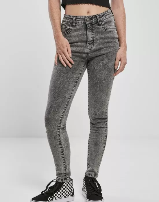 Дамски дънки в черно от Urban Classics Ladies High Waist Skinny, Дънки - Hoodstyle.bg