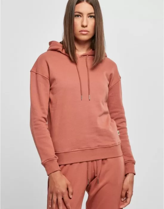 Дамски суичър в цвят праскова Urban Classics Ladies Organic Hoody, Суичъри - Hoodstyle.bg