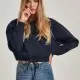 Къс дамски пуловер Urban Classics в тъмно синьо, Блузи - Hoodstyle.bg