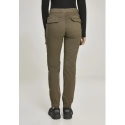 Дамски карго панталон в цвят маслина Urban Classics Ladies High Waist Cargo Pants