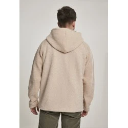 Мъжко яке в пясъчен цвят от Urban Classics Hooded Sherpa Zip 