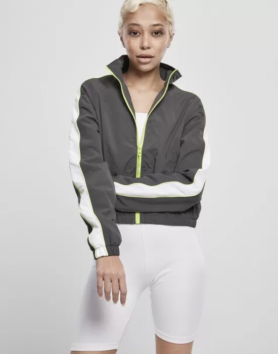 Дамско яке в тъмносиво от Urban Classics Ladies Short Piped Track, Якета - Hoodstyle.bg