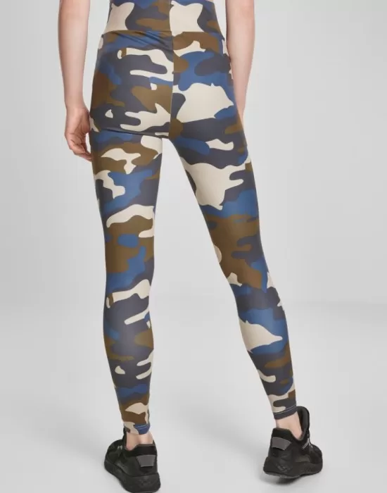 Дамски клин в цвят маслина с камуфлажни шарки Urban Classics Ladies High Waist Camo Tech Leggings, Клинове - Hoodstyle.bg