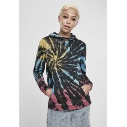 Дамски суичър черен Urban Classics Ladies Tie Dye Hoody 