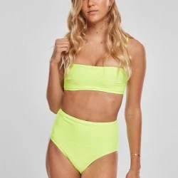 Бански костюм от две части Urban Classics Ladies High Waist Bandeau Bikini electriclime 