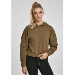 Дамски суичър в цвят маслина Urban Classics Ladies Short Worker Hoody 